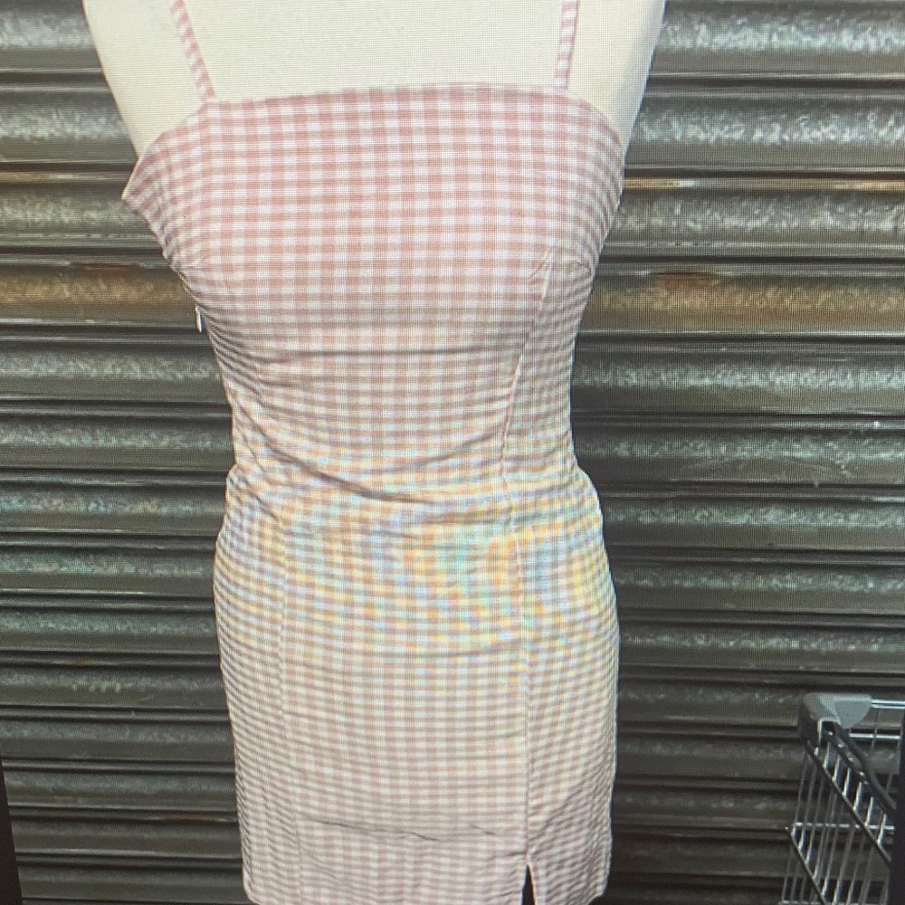 Zara Pink Checkered Mini Dress